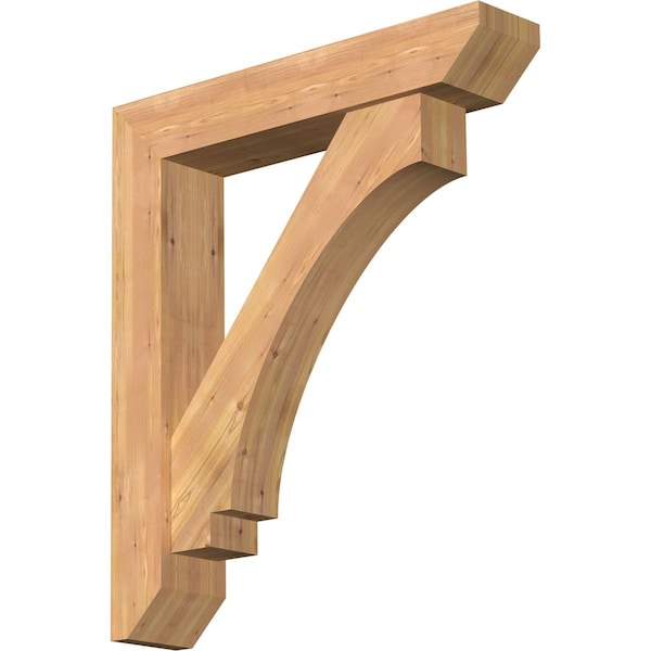 Ekena Millwork Imperial Slat Smooth Bracket w/ Offset Brace, Western Red Cedar, 7 1/2"W x 38"D x 44"H BKT0806X38X44IMP06SWR - main